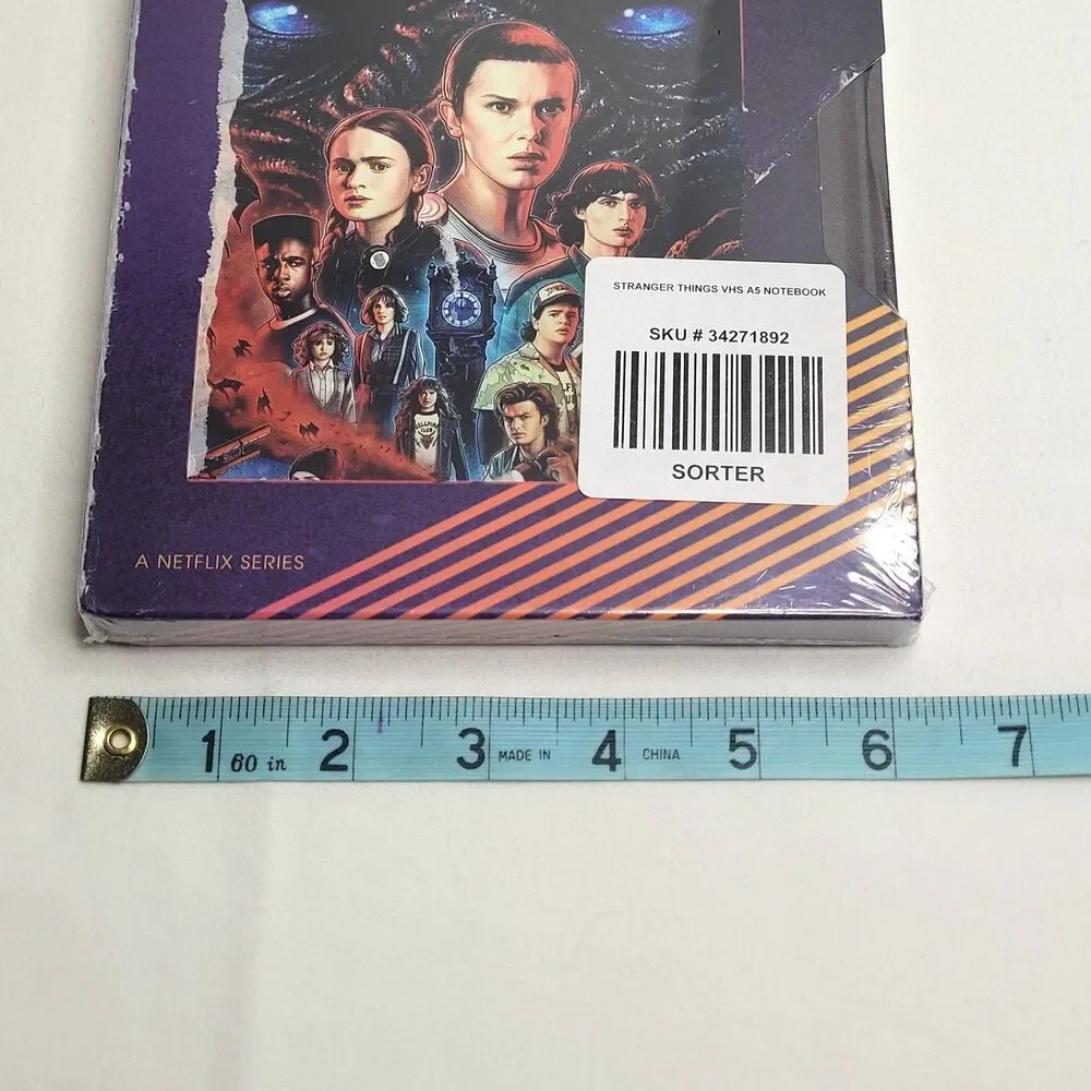 Stranger Things VHS Tape A5 Notebook Hardcover BoxLunch Grid Journal New